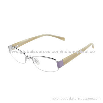 High-quality Metal Half-rimless Women's Eyeglass Frame, Logos Can be Printed